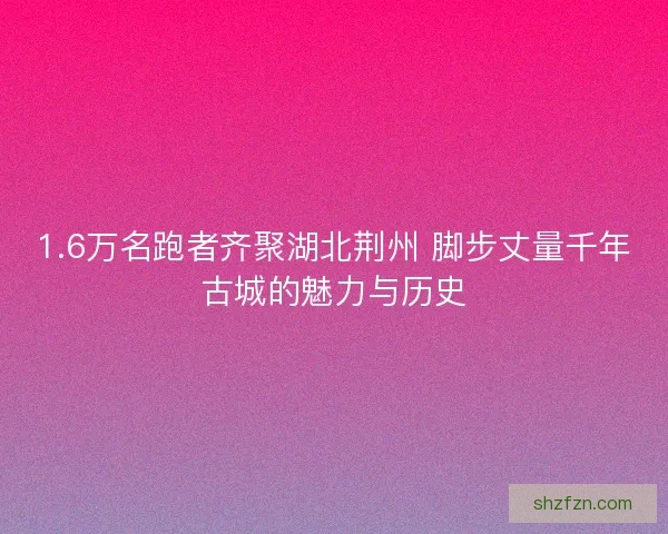 1.6万名跑者齐聚湖北荆州 脚步丈量千年古城的魅力与历史 1.6万名跑者齐聚湖北荆州 脚步丈量千年古城的魅力与历史