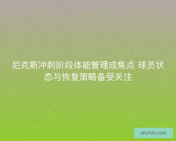 尼克斯冲刺阶段体能管理成焦点 球员状态与恢复策略备受关注