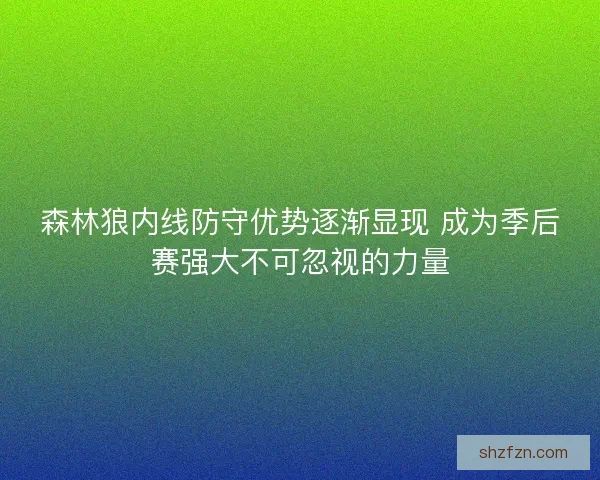 森林狼内线防守优势逐渐显现 成为季后赛强大不可忽视的力量 森林狼内线防守优势逐渐显现 成为季后赛强大不可忽视的力量