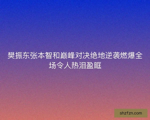 樊振东张本智和巅峰对决绝地逆袭燃爆全场令人热泪盈眶 樊振东张本智和巅峰对决绝地逆袭燃爆全场令人热泪盈眶