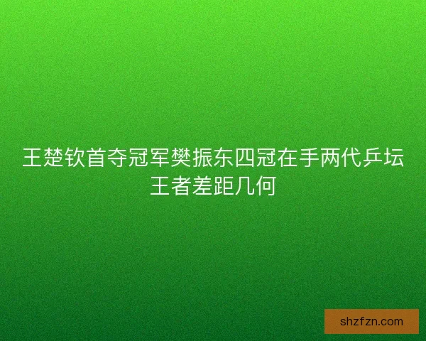 王楚钦首夺冠军樊振东四冠在手两代乒坛王者差距几何