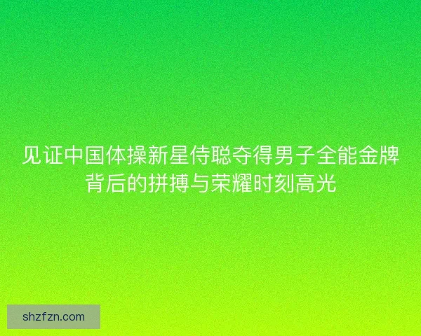 见证中国体操新星侍聪夺得男子全能金牌背后的拼搏与荣耀时刻高光